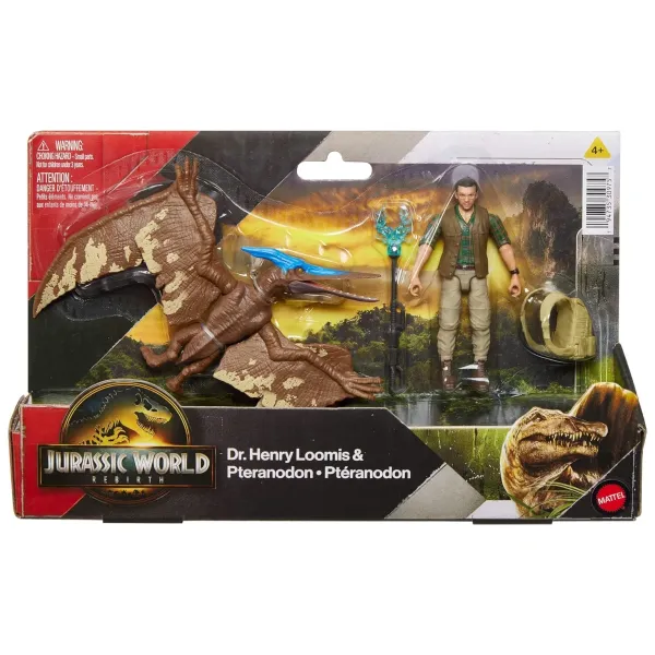 Mattel Jurassic World Rebirth Dr Henry Loomis & Pteranodon