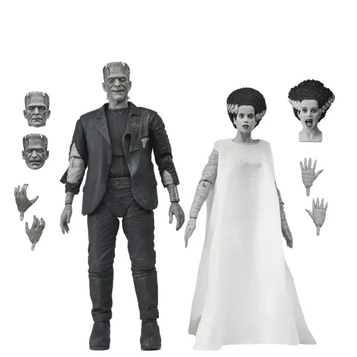 Universal Monsters - 7” Scale Action Figure - Bride of Frankenstein 90th Anniversary The Monster & His Mate 2 Pack (B&W)
