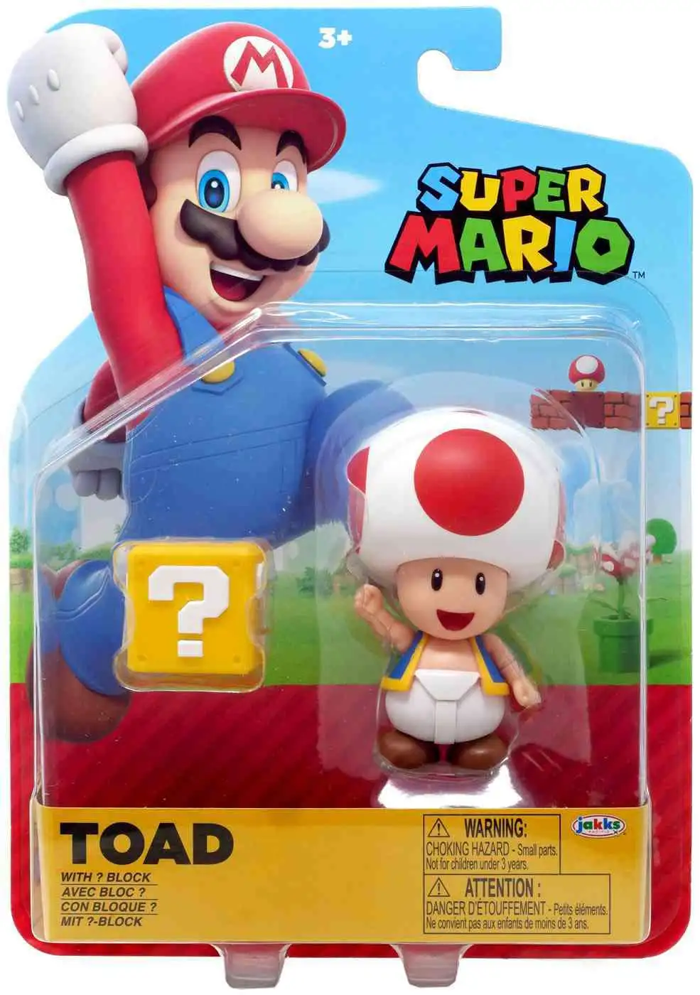 World of Nintendo Super Mario Red Toad Con Bloque Escala 10Cm