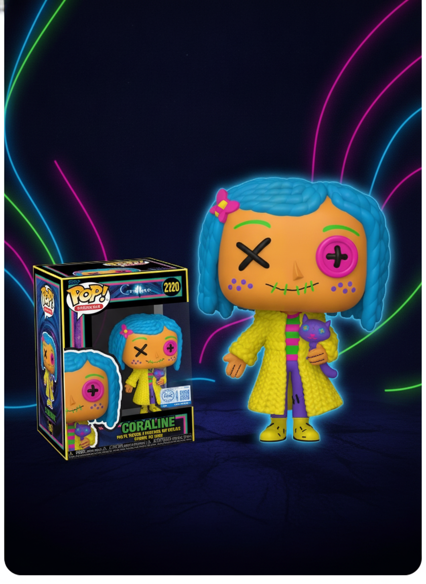 ¡Nueva Exclusiva : Funko Pop! Coraline Patchwork Blacklight!